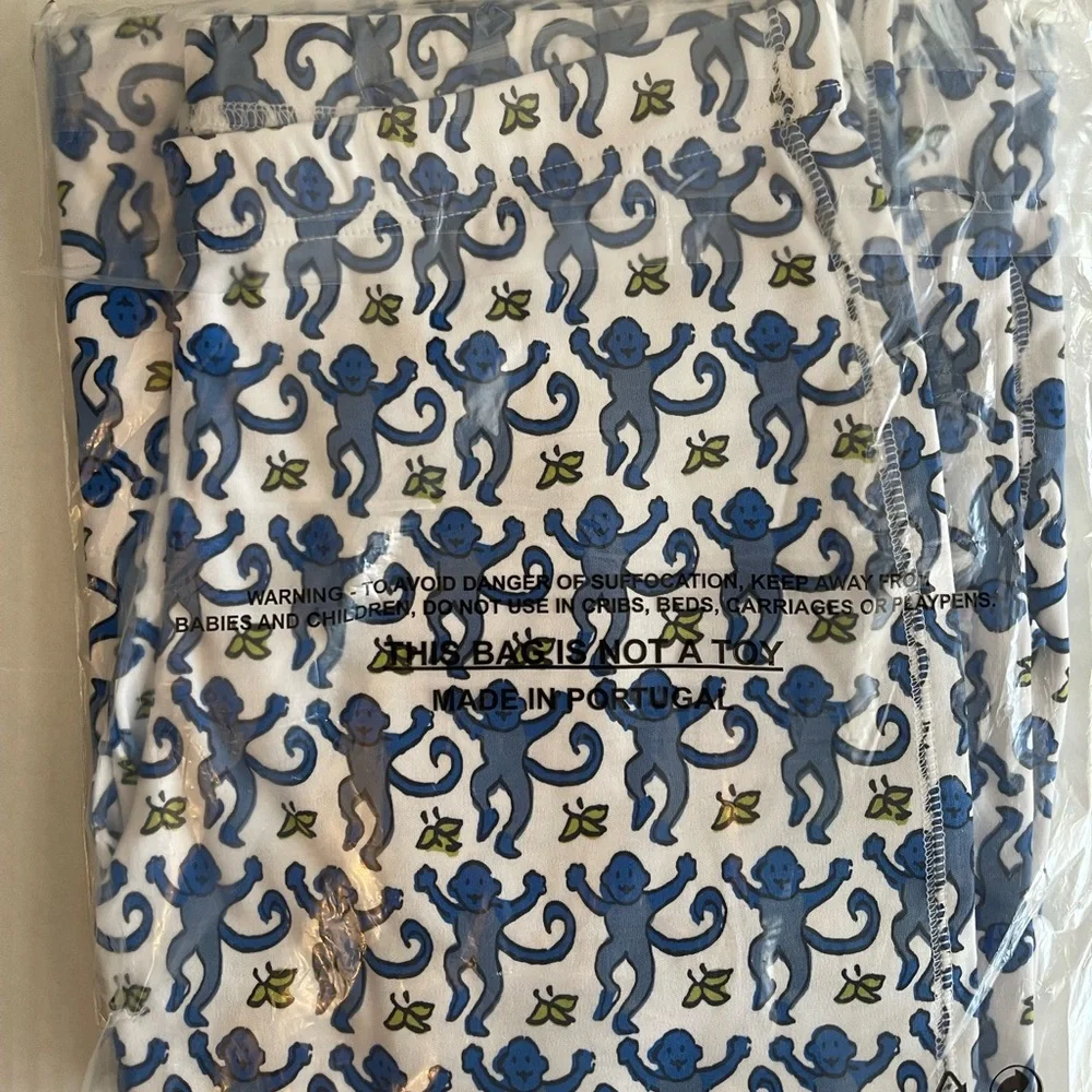 Roller Rabbit Blue Monkey Pajamas NWT